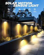 12-Pack Warm White Solar Fence Lights, Outdoor LED