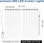 20ft Cool White String Lights for Patio, Waterproof LED
