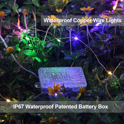 2-Pack 33ft Christmas LED String Lights, Waterproof Timer Lights
