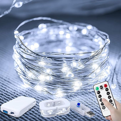 16ft Christmas LED String Lights, Waterproof Timer Lights