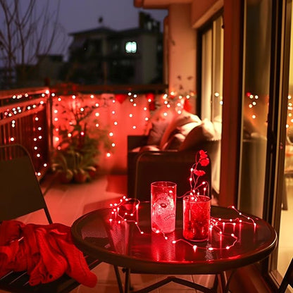 Christmas Fairy Lights 4-Pack, 1ft 50 LED Battery Twinkle Lights