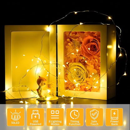16ft Christmas LED String Lights, Waterproof Timer Lights