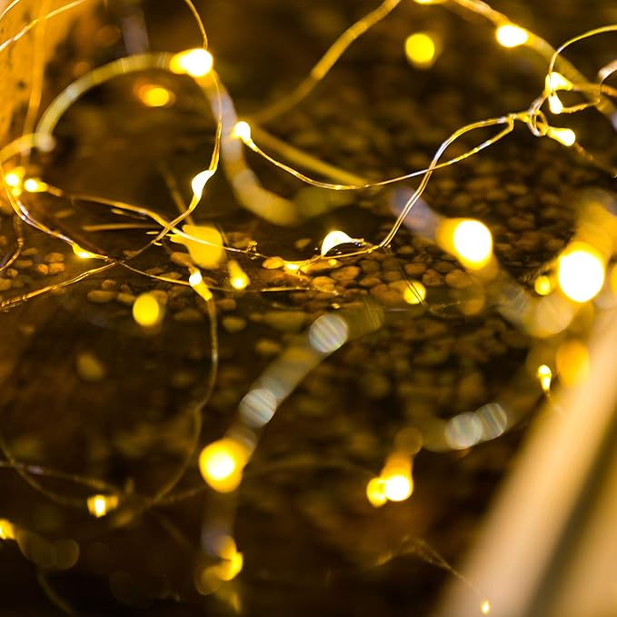 12-Pack Warm White Yard String Lights, Weatherproof LED