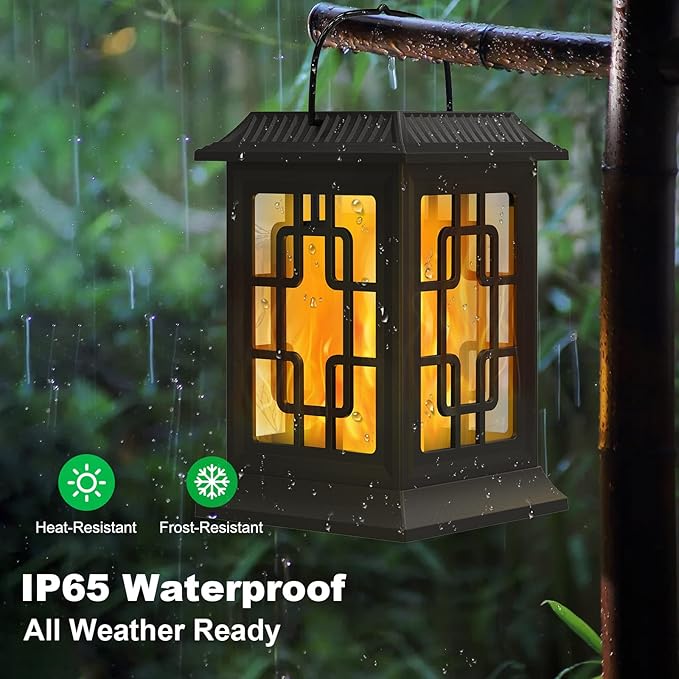 Backyard Solar Hanging Lanterns, Rustic Yard Decor