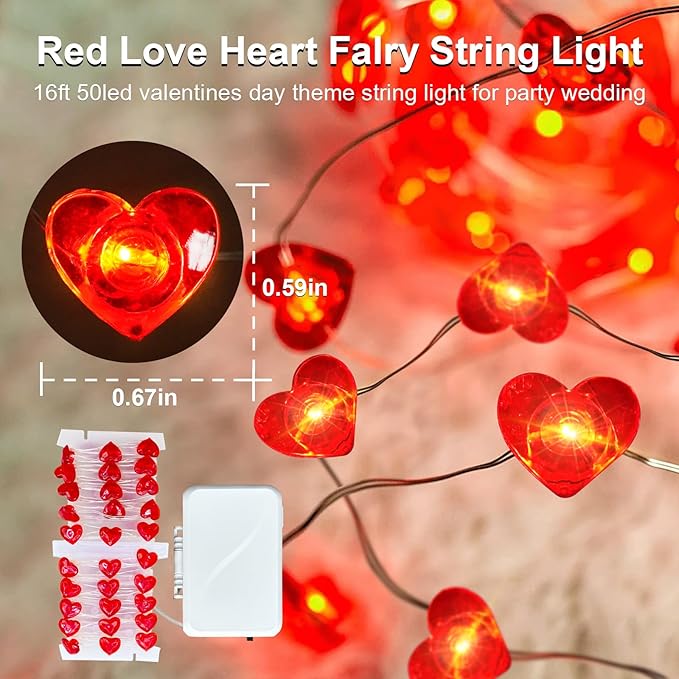 16ft Red Outdoor Edison String Lights, Weatherproof