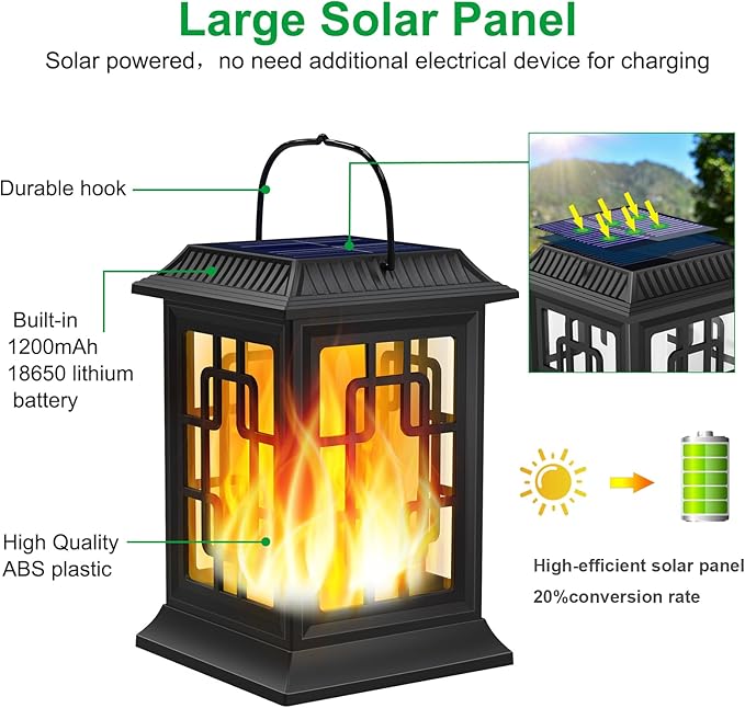 Backyard Solar Hanging Lanterns, Rustic Yard Decor