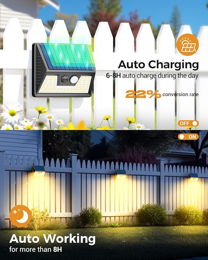 4-Pack Multi-Color Solar Yard Lights, Warm White LED