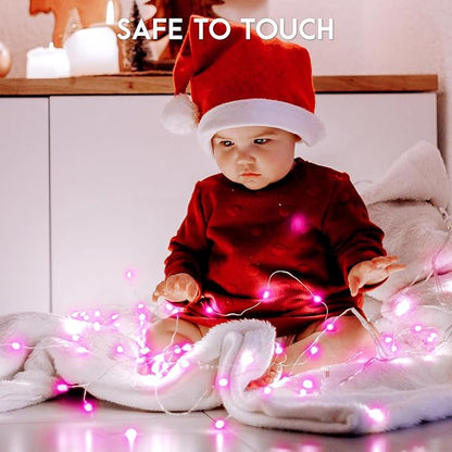 8-Pack Christmas String Lights, 16ft 50 LED Waterproof Twinkle Lights
