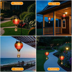 Hanging Solar Lantern Set, Metal Garden Lighting