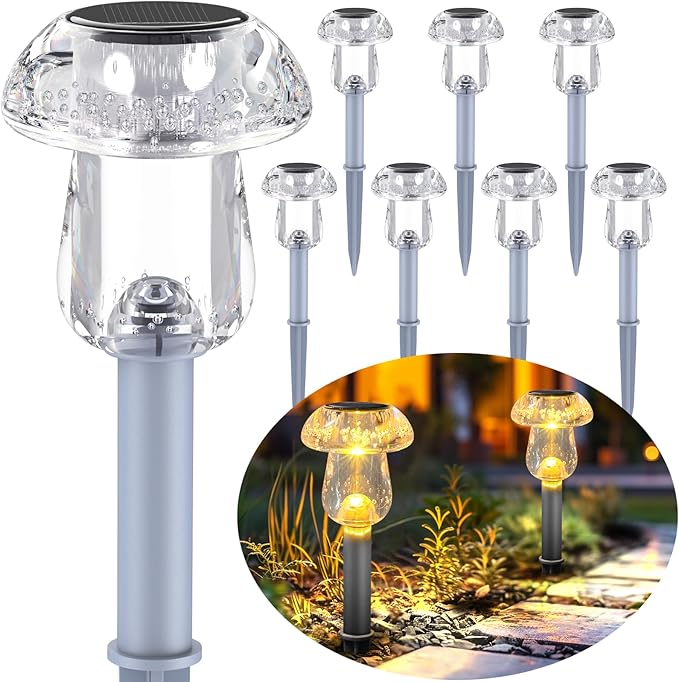 Warm White Solar Pathway Lights 16-Pack, Yard LED