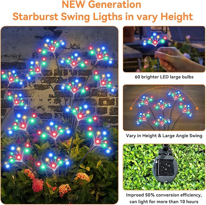 Solar Driveway Path Lights 2-Pack, Waterproof