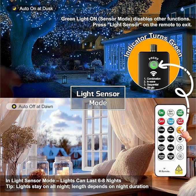 HXWEIYE Rechargeable Fairy Lights with Remote, 2 Pack 33ft 100LED Twinkle Lights with DIY Timer & Light Sensor, Waterproof Outdoor String Lights for Bedroom Patio Christmas Tree Decor, Blue