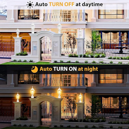 Lamomo Dusk to Dawn Outdoor Post Lights, Waterproof Aluminum White Lamp Post Light Fixture, Lamp Posts Outdoor Lighting Pole Lantern for Yard Patio Pathway Garden