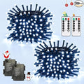 2-Pack 100 LED Christmas Twinkle Lights, 33ft Waterproof for Porch