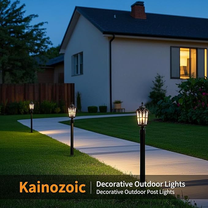 Dawn to Dusk Sensor Outdoor Post Lights Waterproof Post Light Fixture Outdoor Anti-Rust Waterproof Exterior Lamp Post Lighting for Front Door Yard Pathway Driveway Fence