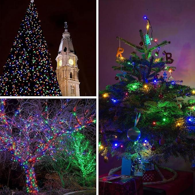 4-Pack Christmas String Lights, 132ft 400 LED Waterproof Twinkle Lights