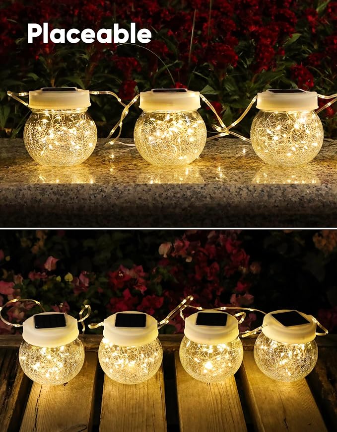 Decorative Globe Solar Lanterns for Porch, Waterproof LED