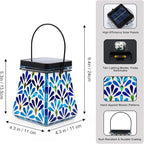 Classic Mosaic Solar Lanterns for Garden, Waterproof LED