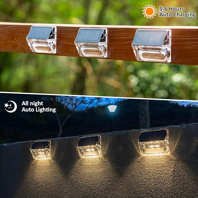 12-Pack Solar Deck Lights, Warm White LED