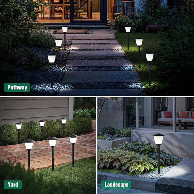 Solar Walkway Path Lights 6-Pack, IP65 Waterproof