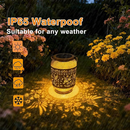 Solar Lantern Outdoor Waterproof,Hummingbird Garden Decor,Birthday Gifts for Women Mom Grandma,Metal Hanging Solar Lights Decorations Outside for Patio,Yard,Porch,Backyard,Lawn
