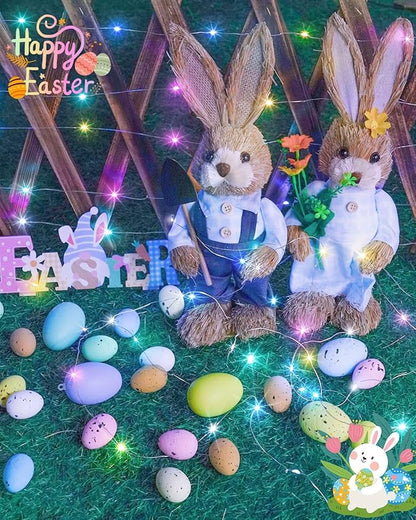 4 Pack 60LED Easter Fairy Lights Battery Operated with Timer, 20FT Waterproof Pastel Twinkle String Lights for Indoor Outdoor, Spring Easter Decorations for Bedroom, Birthday, Home, Party (Multicolor)