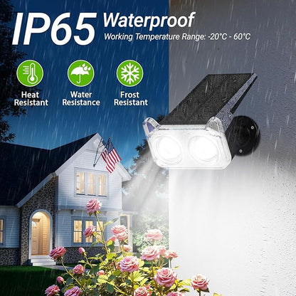 LETMY Solar Spot Lights Outdoor Waterproof with Bigger LED, 6 Pack 135°Adjustable Solar Lights Outdoor, 2-in-1 Wall Lights & 2 Modes Landscape Spotlights for Tree Yard Pathway Garden Decor(RGB Light)