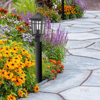 2-Pack Black Solar Patio Post Lights, Outdoor LED Caps