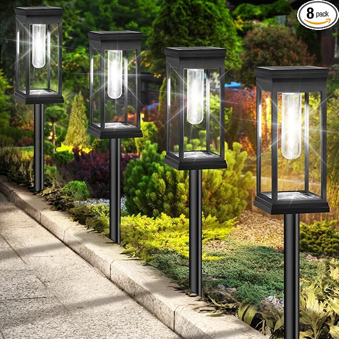 Solar Pathway Lights, Waterproof LED Driveway Lights
