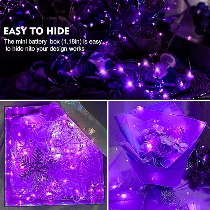 48-Pack Christmas LED String Lights, Waterproof Timer Lights