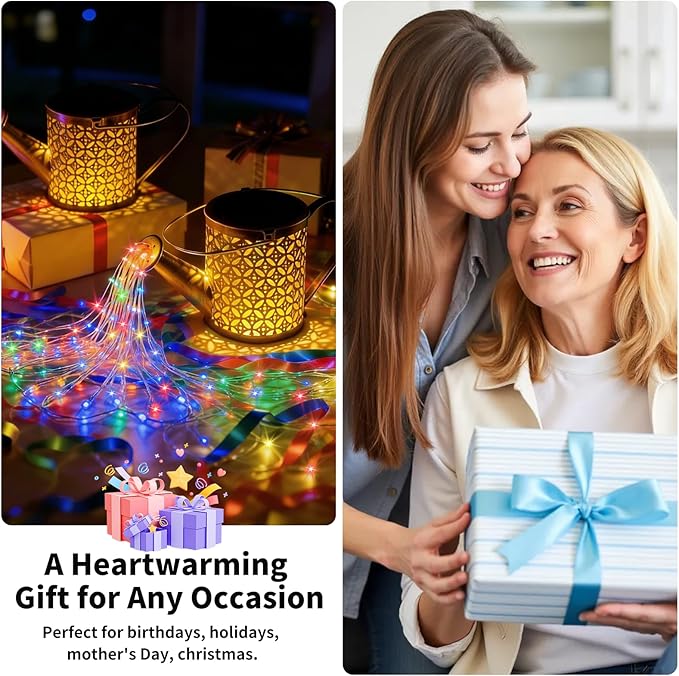 Solar Watering Can Light - Solar Yard Decorations Outdoor,Garden Decor Lights for Yard,IP65 Waterproof Hanging Lantern Lights,Outside Garden Flower Bed Decor Light for Moms Birthday 2PCS
