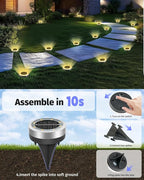 16-Pack Warm White Flat Solar Driveway Lights, Waterproof LED