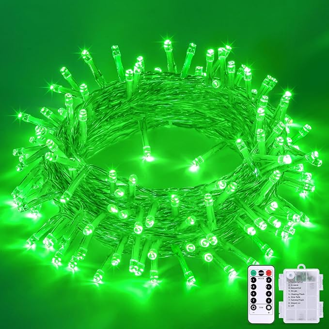 100 LED Christmas Twinkle Lights, 33ft Waterproof for Porch
