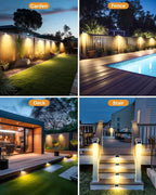 4-Pack Solar Yard Multi-Color Step Lights, Warm White Waterproof