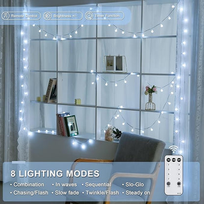 Christmas String Lights, 100ft 200 LED Waterproof Twinkle Lights