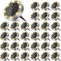 30-Pack Warm White Flat Solar Garden Lights, Waterproof LED