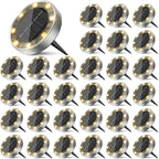 30-Pack Warm White Flat Solar Garden Lights, Waterproof LED