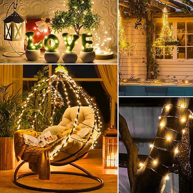 Christmas Patio String Lights 4-Pack, 280ft 800 LED Waterproof