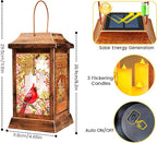 Charming Cardinal Solar Lanterns for Backyard, Waterproof LED