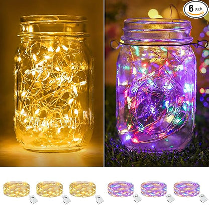 6-Pack 7ft Christmas LED String Lights, Waterproof Timer Lights