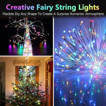 2 Pack St. Patrick's Day Fairy Lights Battery Operated, 20FT 60LED RGB Color Changing String Lights, Christmas Twinkle Light with Timer and Remote for Indoor & Outdoor St. Patrick's Day Decorations