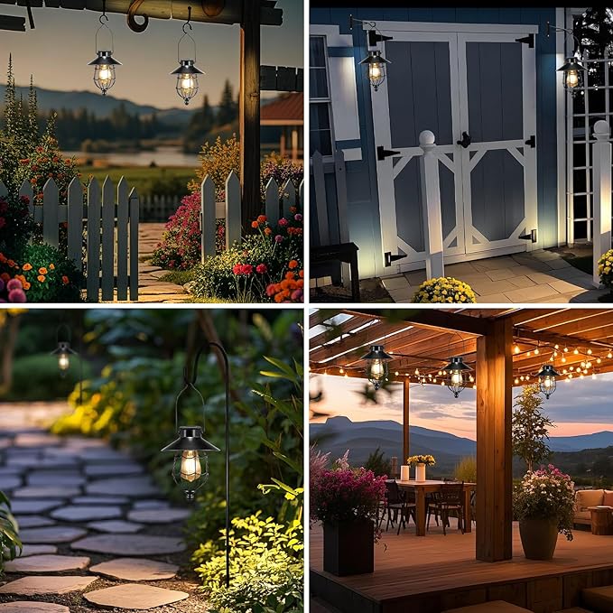 Backyard Solar Hanging Lanterns, Decorative Backyard Decor
