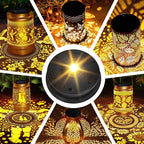 Solar Garden Lanterns 4-Pack, Garden Hanging LED Decor