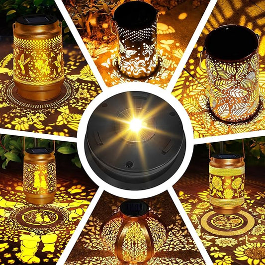 2025 Upgraded 4 Pack Solar Light Replacement Tops Parts(3.15in) for Outdoor Hanging Waterproof Solar Lanterns