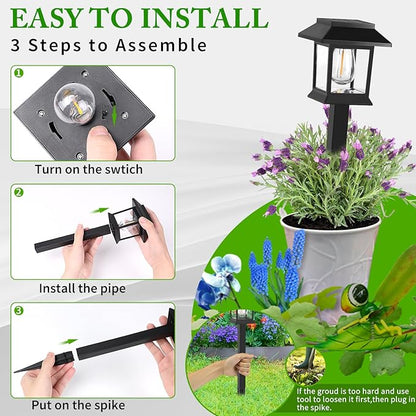 Greluna Solar Lights Outdoor,12 Pack 6000K Waterproof Auto On/Off Solar Pathway Lights for Your Garden, Landscape, Path, Yard, Patio, Driveway,Walkway Decor
