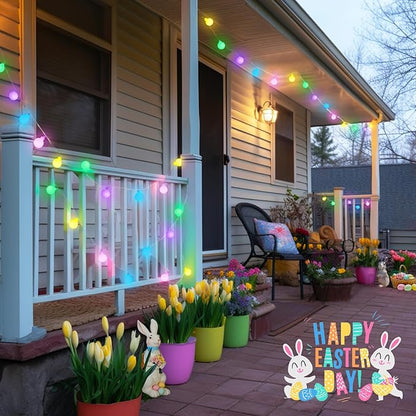 Multicolor Porch String Lights, 33ft Weatherproof LED
