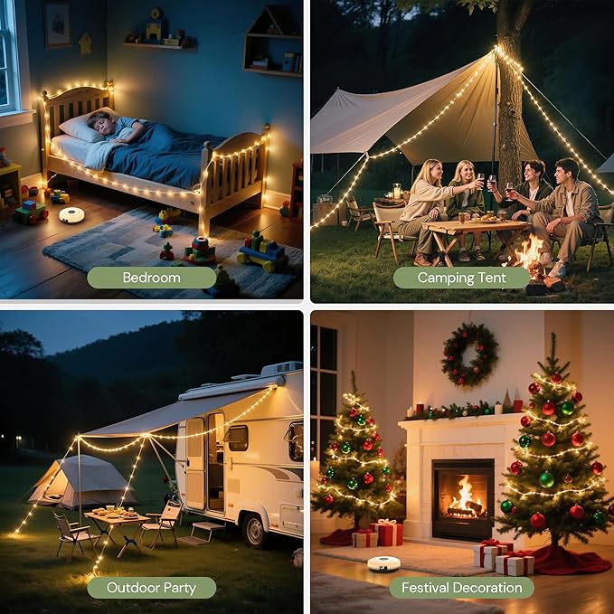 Christmas Twinkle Lights, 8ft Waterproof for Porch