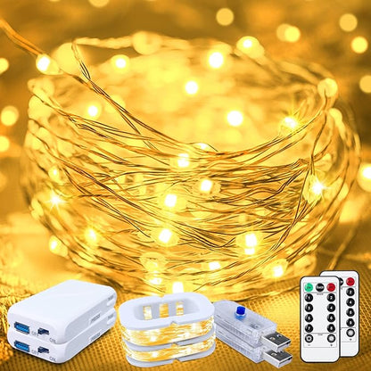 Christmas Fairy Lights 2-Pack, 16ft 50 LED Battery Twinkle Lights