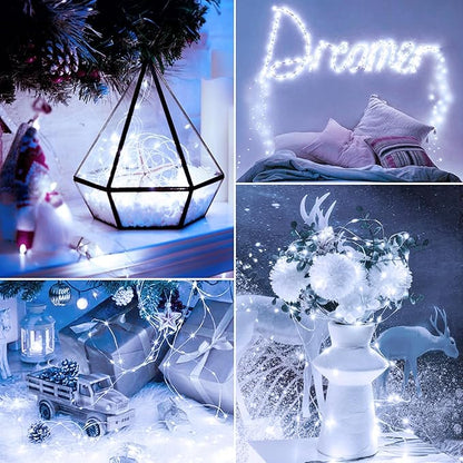 7ft White String Lights for Patio, Waterproof LED