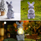 Solar Rabbit Garden Statue Light, Outdoor Decor